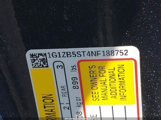 1G1ZB5ST4NF188752 Chevrolet Malibu Fwd Ls