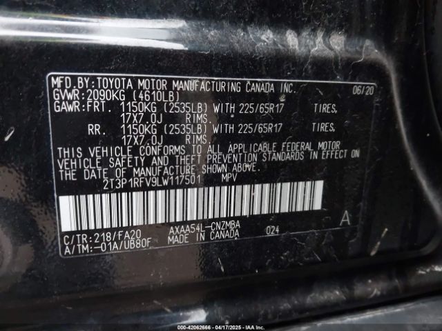 2020 TOYOTA RAV4 2T3P1RFV9LW117501 Photo 8