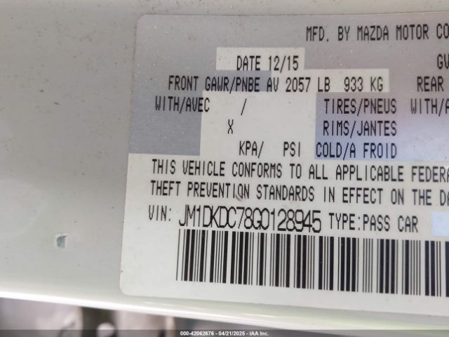 JM1DKDC78G0128945 Mazda Cx-3 Touring