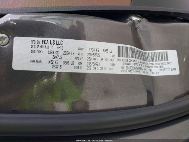 2C4RC1GG0HR505898 Chrysler Pacifica Limited