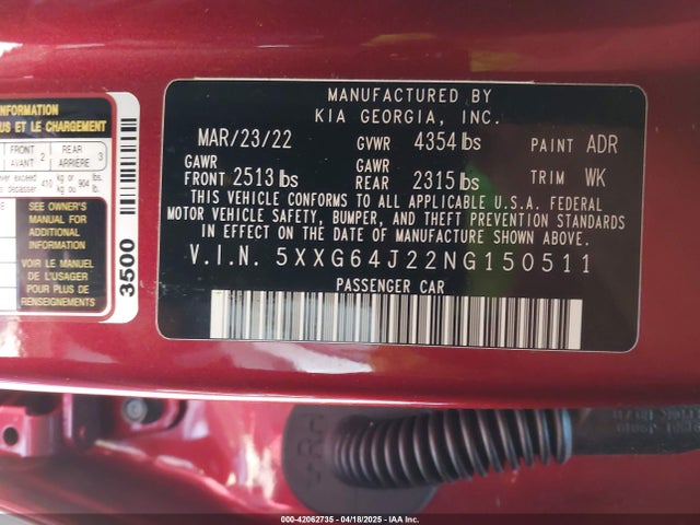 5XXG64J22NG150511 KIA K5 Gt-line