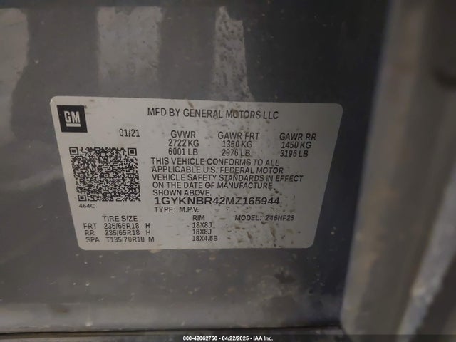 2021 CADILLAC XT5 1GYKNBR42MZ165944 Photo 8