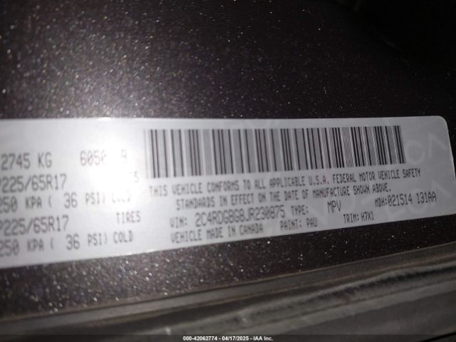 2C4RDGBG8JR230875 Dodge Grand Caravan Se