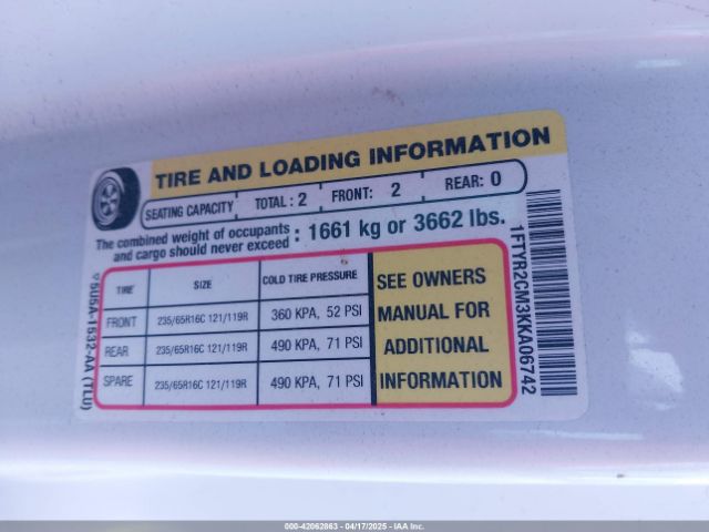 1FTYR2CM3KKA06742 Ford Transit-250
