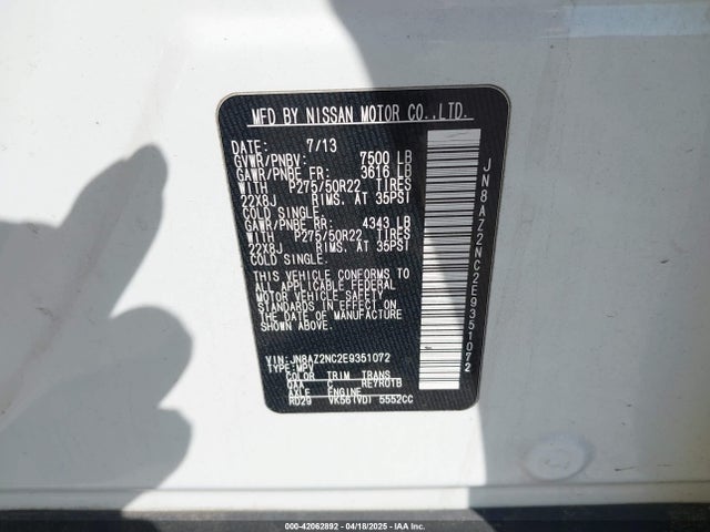 Infiniti QX80 2014 JN8AZ2NC2E9351072 Image 9