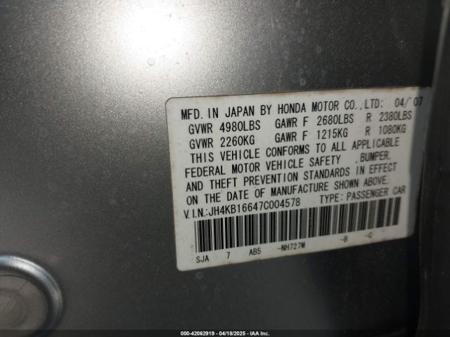 2007 ACURA RL JH4KB16647C004578 Photo 8