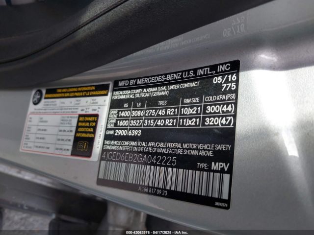 4JGED6EB2GA042225 Mercedes-Benz Gle 450 Amg Coupe 4matic