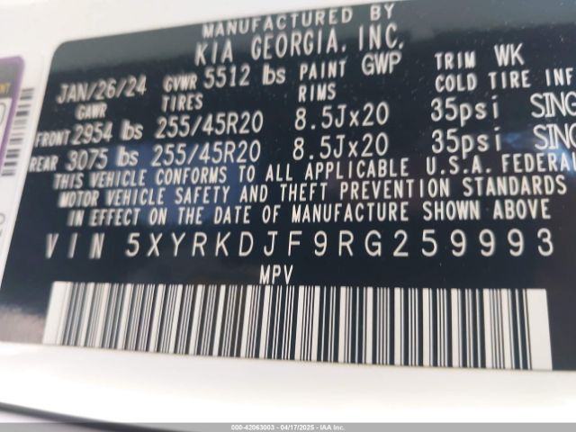 2024 KIA SORENTO 5XYRKDJF9RG259993 Photo 8