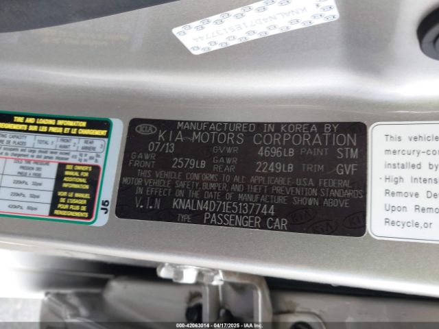 KNALN4D71E5137744 KIA Cadenza Premium