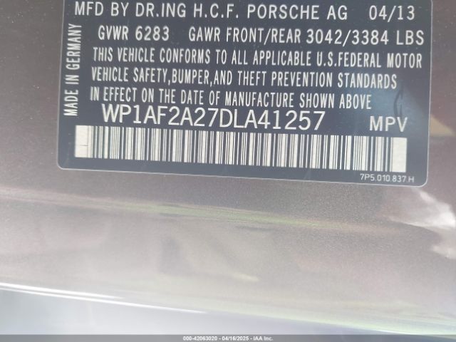 2013 PORSCHE CAYENNE WP1AF2A27DLA41257 Photo 8