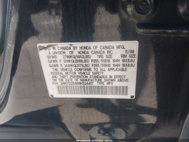 2009 ACURA MDX 2HNYD28499H534417 Photo 8