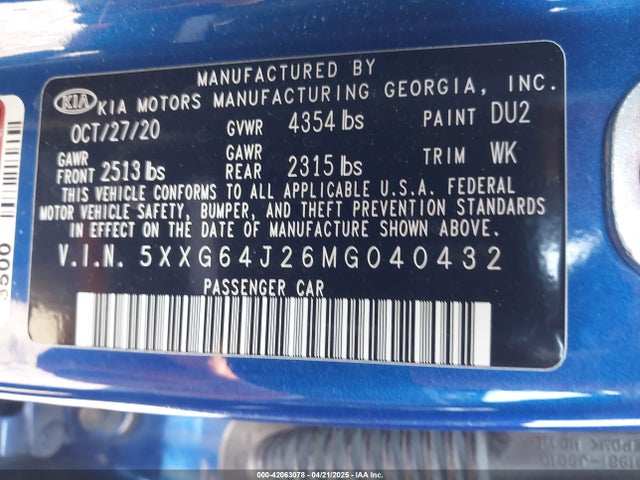 5XXG64J26MG040432 KIA K5 Gt-line