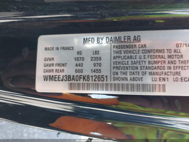 WMEEJ3BA0FK812651 Smart Fortwo Passion/pure