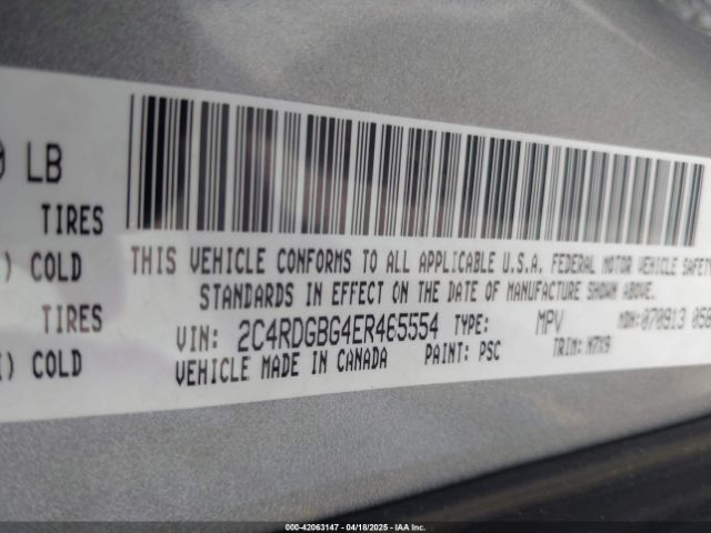 2C4RDGBG4ER465554 Dodge Grand Caravan Se 30th Anniversary