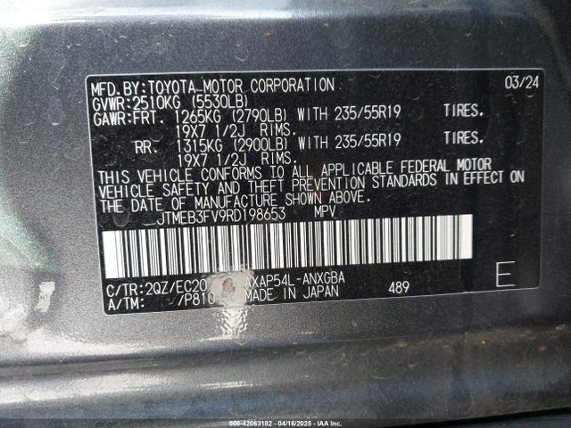 JTMEB3FV9RD198653 Toyota Rav4 Prime Xse