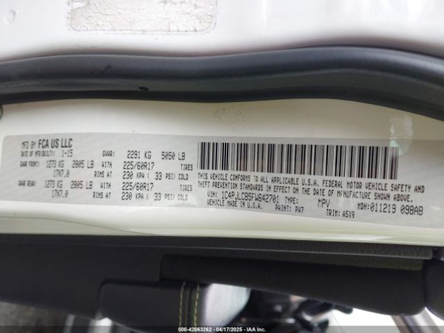1C4PJLCB5FW642701 Jeep Cherokee Latitude