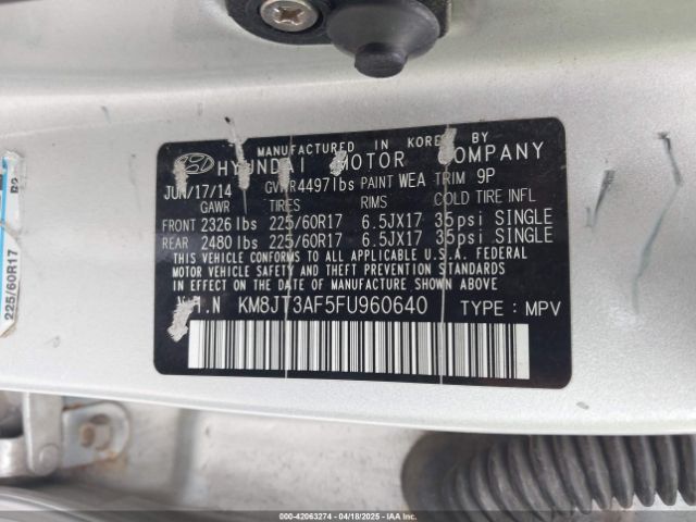 KM8JT3AF5FU960640 Hyundai TUCSON GLS