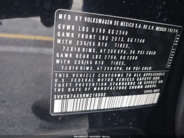 3VVTB7AX6RM218502 Volkswagen Tiguan 2.0t Wolfsburg Edition