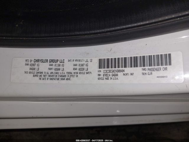 2012 CHRYSLER 200 1C3CCBCG0CN308404 Photo 8