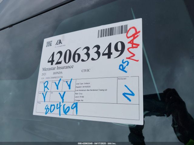 19XFC2F84ME203206 Honda Civic Sport