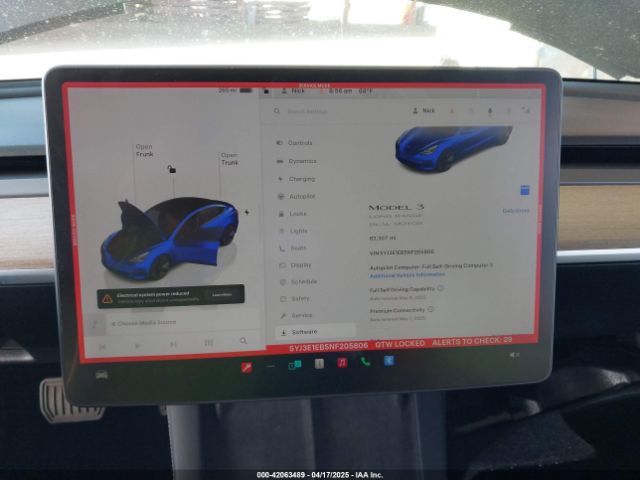 5YJ3E1EB5NF205806 Tesla Model 3 Long Range Dual Motor All-wheel Drive