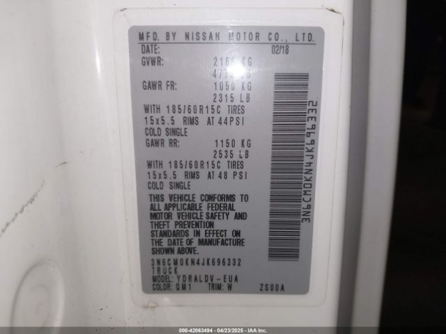 3N6CM0KN4JK696332 Nissan Nv200 S