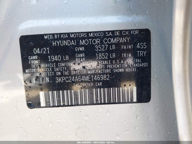 3KPC24A64ME146982 Hyundai ACCENT SE