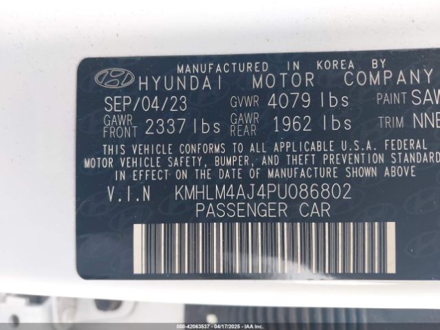 KMHLM4AJ4PU086802 Hyundai gdi kappa