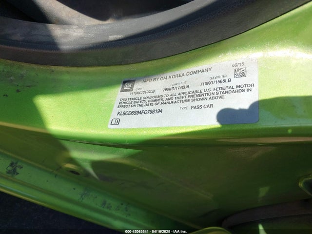 KL8CD6S94FC798194 Chevrolet Spark 1lt Cvt