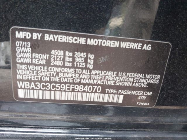 2014 BMW 320I WBA3C3C59EF984070 Photo 8