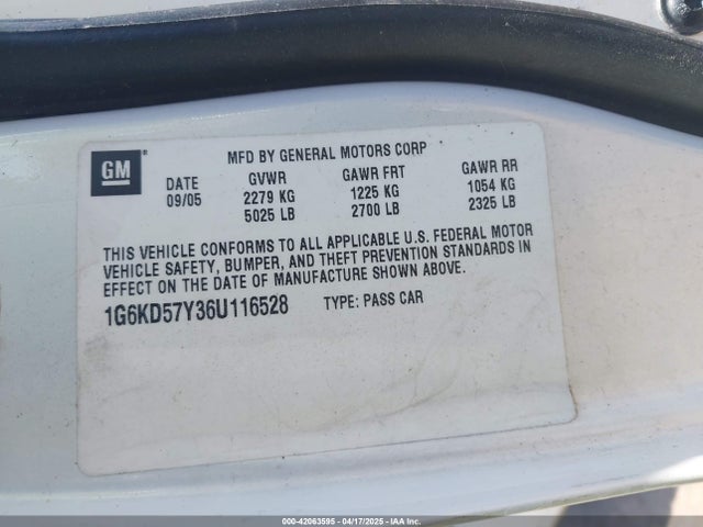 2006 CADILLAC DTS 1G6KD57Y36U116528 Photo 8