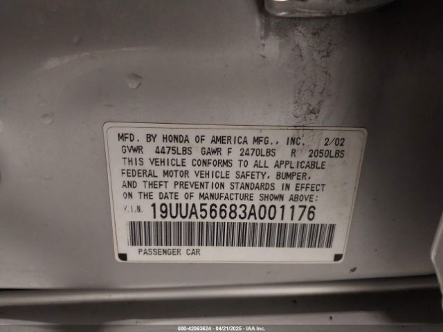 2003 ACURA TL 19UUA56683A001176 Photo 8