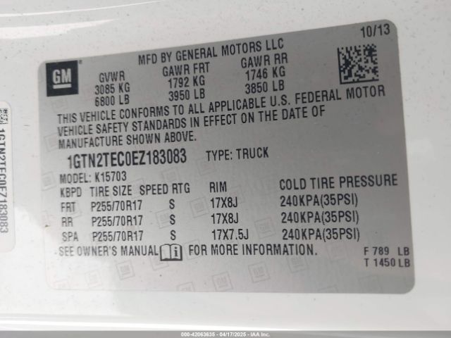 1GTN2TEC0EZ183083 GMC SIERRA 1500