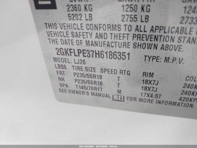 2GKFLPE37H6186351 GMC Terrain Slt