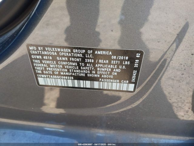 1VWBT7A35GC066325 Volkswagen Passat 1.8t Se