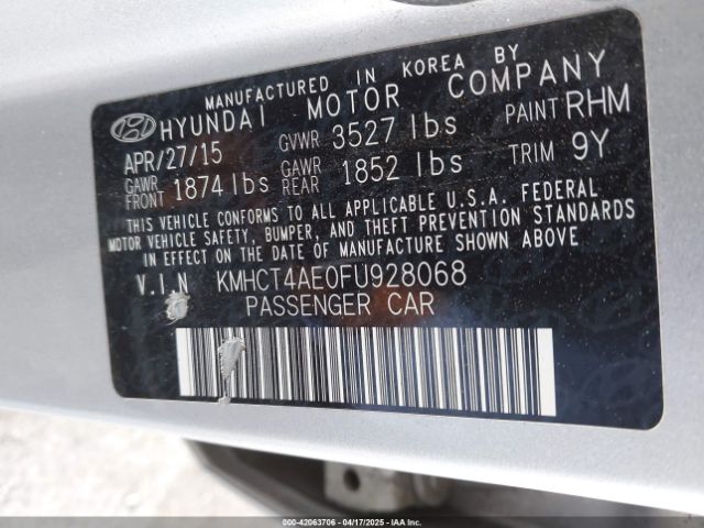 KMHCT4AE0FU928068 Hyundai ACCENT GLS