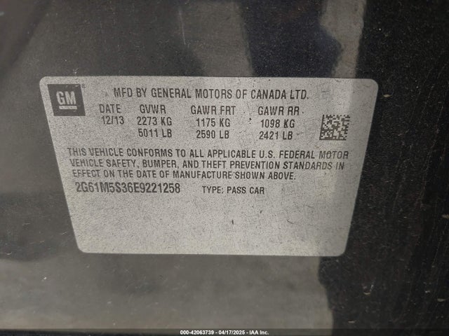 2014 CADILLAC XTS 2G61M5S36E9221258 Photo 8