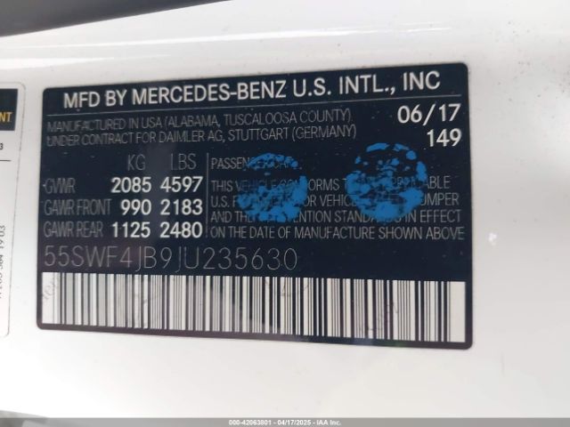 55SWF4JB9JU235630 Mercedes-Benz m274