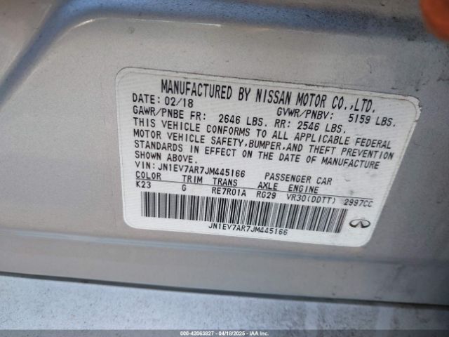 JN1EV7AR7JM445166 Infiniti Q50 3.0t Sport