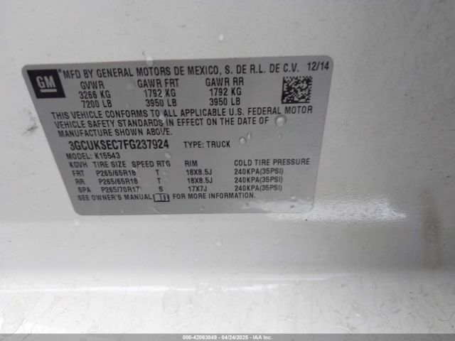 3GCUKSEC7FG237924 Chevrolet Silverado 1500 2lz