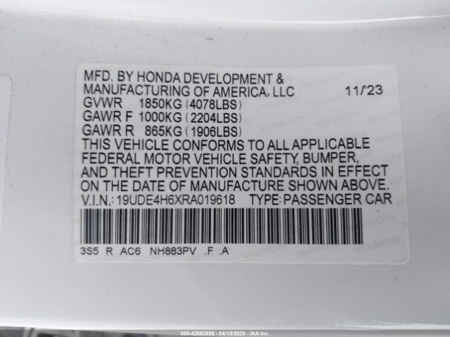 2024 ACURA INTEGRA 19UDE4H6XRA019618 Photo 8