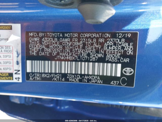 JTNKHMBX7L1071287 Toyota C-HR LE