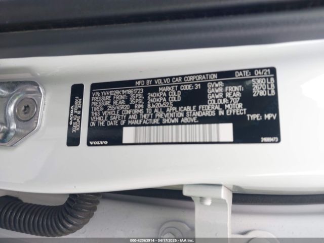 2021 VOLVO XC60 YV4102RK1M1861723 Photo 8