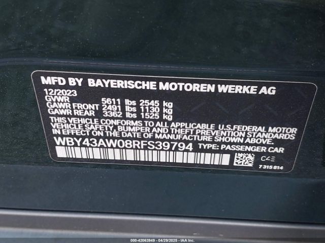 WBY43AW08RFS39794 BMW I4 Edrive35
