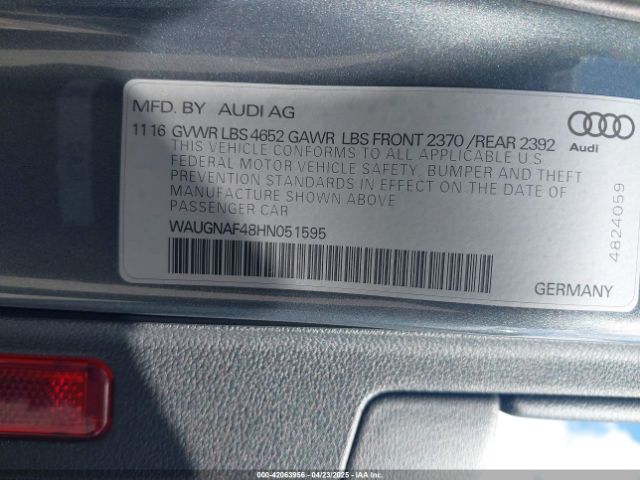 WAUGNAF48HN051595 Audi A4 2.0t Premium