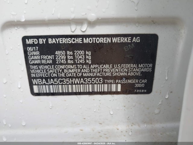 WBAJA5C35HWA35503 BMW 530I