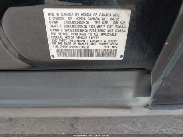 2006 ACURA MDX 2HNYD18656H536821 Photo 8