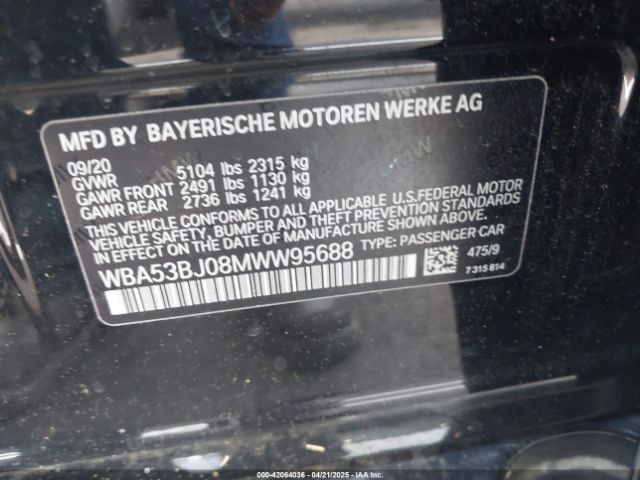 WBA53BJ08MWW95688 BMW 540I