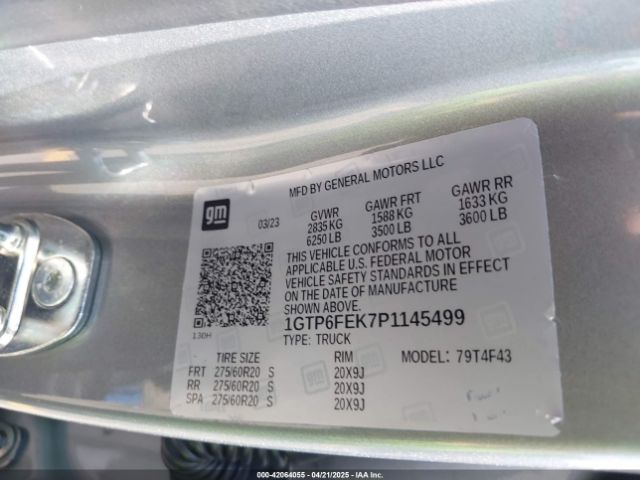 1GTP6FEK7P1145499 GMC Canyon 4wd  Short Box Denali