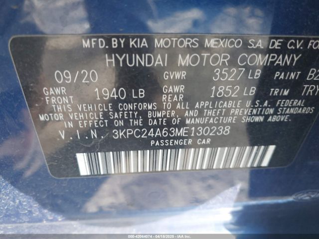 3KPC24A63ME130238 Hyundai ACCENT SE